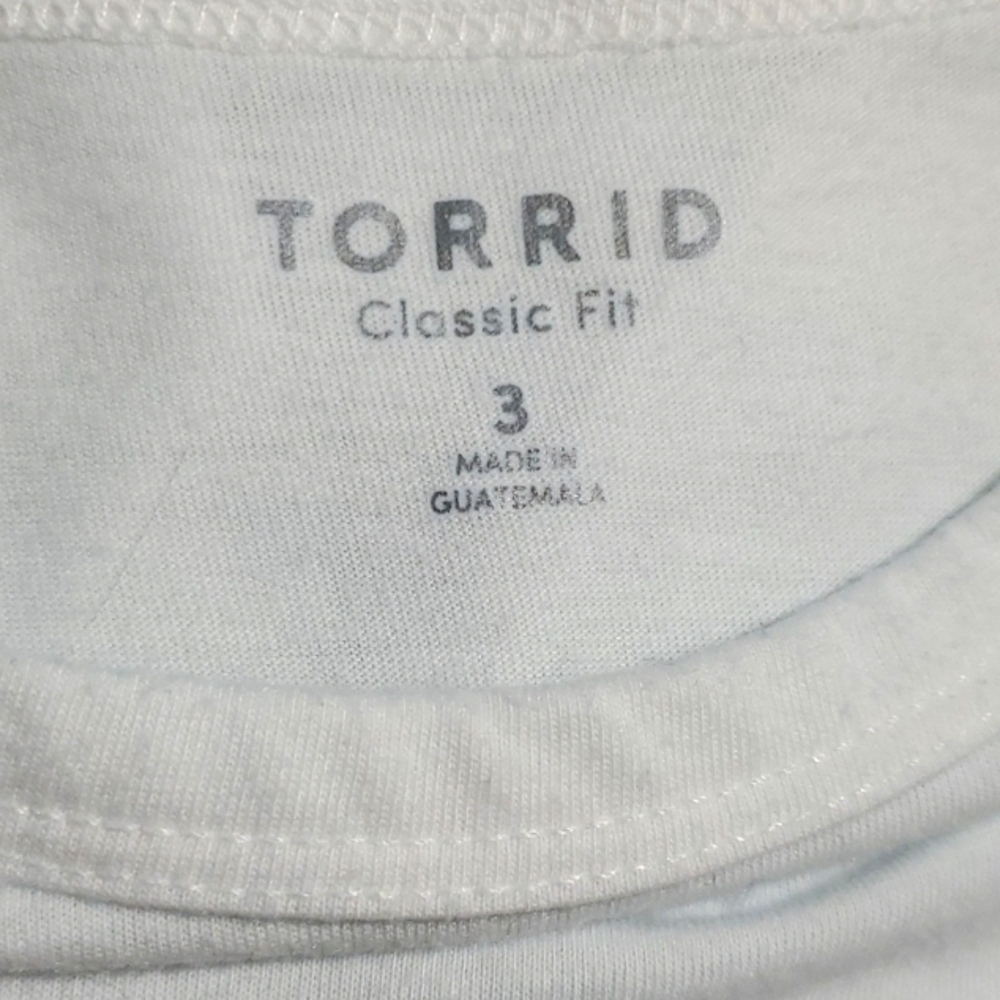 Torrid Everyday Signature Jersey Poly-Cotton Crew Classic Fit White Tee 3X - Picture 5 of 8